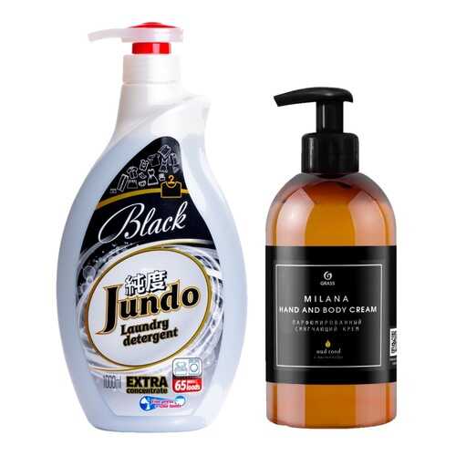 Гель для стирки черного белья Jundo Black 1 л + Крем для рук Grass Milana Oud Rood 300 мл в Оптима