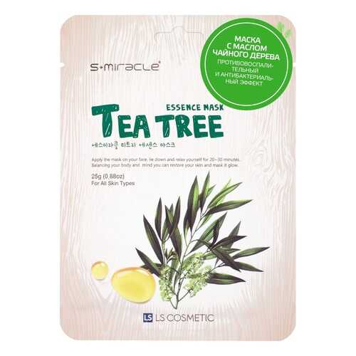 Маска для лица S Miracle Tea Tree Essence Mask противовоспалительная тканевая в Оптима