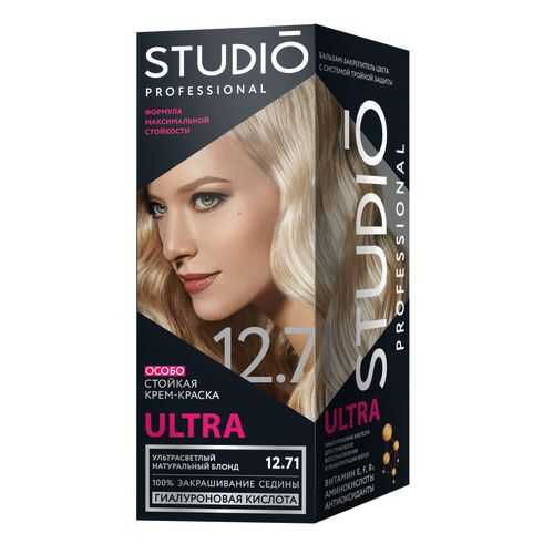 Комплект ULTRA STUDIO PROFESSIONAL 12.71 ультрасветлый натуральный блонд 2*50+15 мл в Оптима