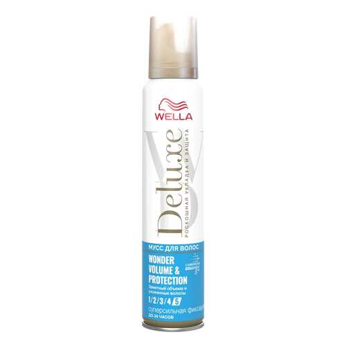 Мусс для волос Wella Deluxe Wonder Volume & Protection суперсильная фиксация 200 мл в Оптима